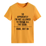 Donc apparemment je suis mode col rond lettre ample manches courtes t-shirt femme