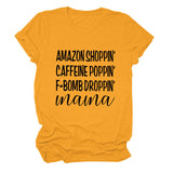 Amazon Shoppin Crewneck Letter Short Sleeve Casual T-shirt Woman T-Shirt