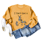 I Don't Give A Hamster Horse Letter Printing New Round Neck Long Sleeve Sweater Girl