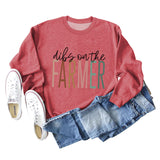Dibs on The Farmer Letter Round Neck Loose Long Sleeve Autumn Winter Round Neck Sweater