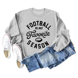 FOOTBALL IS MY FAVORITE Letters Autumn and Winter Loose Long-sleeved Sweater Women