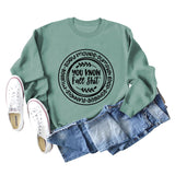 You Know Fall Shit Crew Neck Letter Loose Long Sleeve Plus Size Sweater