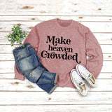 Round Neck Set Tops Long Sleeve Makeheaven Print Loose Sweatshirt