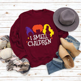 I SMELL CHILDREN Letter Printing Autumn and Winter Ladies Long Sleeve Round Neck Sweater