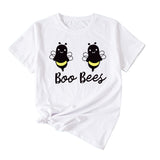 Womens Boo Bees Cute Pattern Printed Round Neck Short Sleeve T-shirt