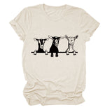 T-shirt ample à manches courtes et col rond pour femme