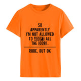 Donc apparemment je suis mode col rond lettre ample manches courtes t-shirt femme