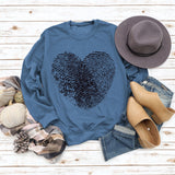 Loose Valentine's Day Women's Love Heart Print Sweatshirt