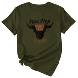 Not My Rodeo Vintage Fun Pattern T-shirt à manches courtes et col rond pour femme