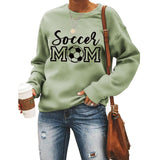 Simple Pullover Round Neck Top Long Sleeve Soccer Mom Printed Loose Sweater