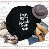 Dog Is My Favorite Person with Loose Letters Long Sleeve Sweatshirt Woman