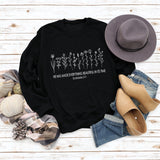 He Has Made Letter Plant Flower Loose Autumn and Winter Long Sleeve Casual Sweater Women