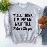 Round Neck Tops Long Sleeve Y'ALL THINK Print Loose Sweatshirt