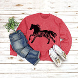Round Neck Shirt Long Sleeve Printing Sweater