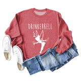 DRINKERBELL Beauty Letters Printed Long-sleeved Large Size Sweater Women