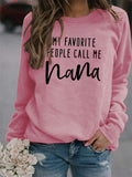 MY FAVORITE PEOPLE Letters Round Neck Fashion Tops Long-sleeved Printed Women's Sweatshirt