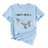 Women's I Don't Give A Funny Pattern Casual Short Sleeve