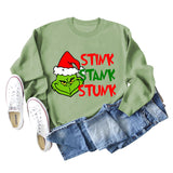 STINK STANK STUN UNDERNEATH CREWNECK PRINT LETTERED LONG-SLEEVED SWEATSHIRT