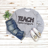 Letter Round Neck Shirt Long Sleeve TEACH Love Printed Loose Sweater