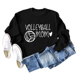 VOLLEYBALL MOM Volleyball Letter Love Round Neck Autumn Winter Long Sleeve Loose Bodysuit