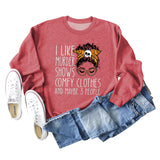 I LIKE MURDER SHOWS Ladies Round Neck Bottoming Long Sleeve Plus Size Sweater