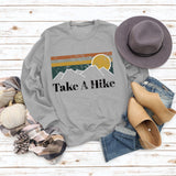 Round Neck Letter Women's T-shirt Take A Hike Print Loose Short-sleeved