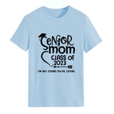 T-shirt à manches courtes et col rond pour femme, lettre de classe Senior Mom Class, mode dames