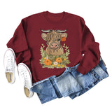 Calf Pumpkin Halloween Round Neck Loose Long-sleeved Large Size Sweater
