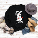 BOO BOO CREW Letter Loose Fall/Winter Bottom Long Sleeve Women's Sweater