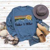Round Neck Letter Women's T-shirt Take A Hike Print Loose Short-sleeved