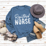 Letter Registered Nurse Fall and Winter Bottoming Large Size Long-sleeved Women's Sweatshirt