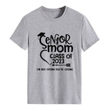 T-shirt à manches courtes et col rond pour femme, lettre de classe Senior Mom Class, mode dames