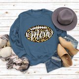 Mom Baseball Leopard Print Women's Bottomed Long Sleeve Loose Casual Sweater