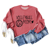 VOLLEYBALL MOM Volleyball Letter Love Round Neck Autumn Winter Long Sleeve Loose Bodysuit