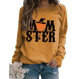 Printed MOM STER Pullover Round Neck Loose Long Sleeve Printed Long Sleeve