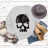 Round Neck Tops Long Sleeve Print Loose Letter Splicing Sweatshirt