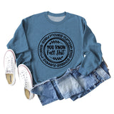 You Know Fall Shit Crew Neck Letter Loose Long Sleeve Plus Size Sweater