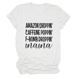 Amazon Shoppin Crewneck Letter Short Sleeve Casual T-shirt Woman T-Shirt