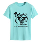 T-shirt à manches courtes et col rond pour femme, lettre de classe Senior Mom Class, mode dames