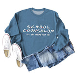 SCHOOL COUNTSELOR I'LL Autumn and Winter Bottoming Round Neck Long Sleeve Women's Sweater