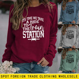 ITS TIME WE TAKE Letters Autumn and Winter Round Neck Fashion Tops Long-sleeved Sweater Women