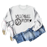 VOLLEYBALL MOM Volleyball Letter Love Round Neck Autumn Winter Long Sleeve Loose Bodysuit