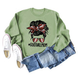 FOOTBALL MOM Women's Casual Round Neck Long Sleeve Large Sweater Women