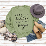 Round Neck Letter Top Women's Sweater LIKE IS Better Sweater Printing