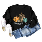 HAPPY FALL Fashion Letter Pumpkin Halloween Autumn and Winter Long Sleeve Oversized Sweater Girl