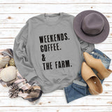 WEEKENDS COFFEE Round Neck Loose Long-sleeved Sweater Women