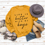 Round Neck Letter Top Women's Sweater LIKE IS Better Sweater Printing