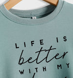 Round Neck Letter Top Women's Sweater LIKE IS Better Sweater Printing