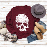 Round Neck Tops Long Sleeve Print Loose Letter Splicing Sweatshirt