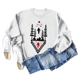 Stranger Things Lettering Loose Bottomed Long-sleeved Sweatshirt Woman